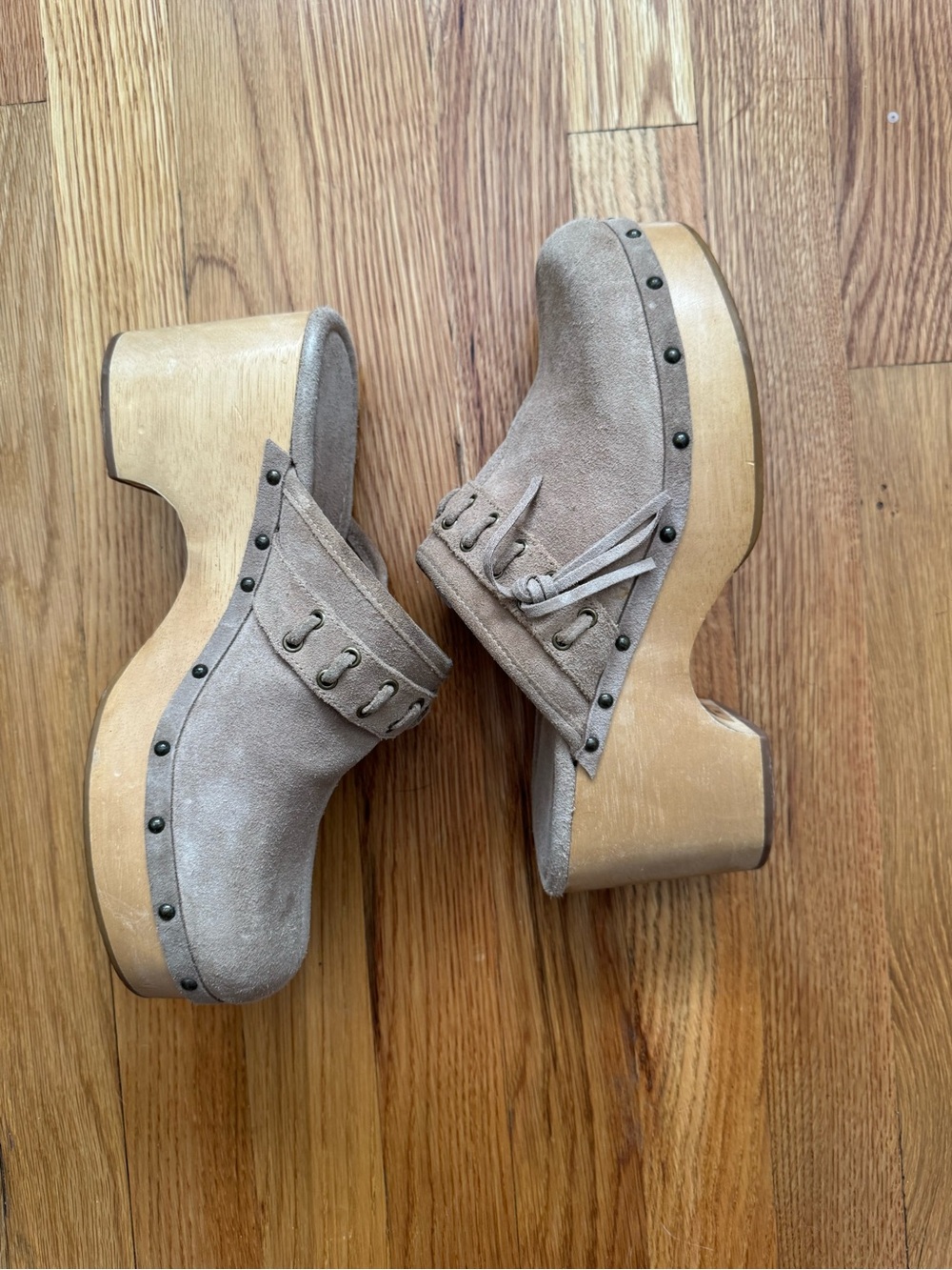 Y2k Suede Platform Clog Heels